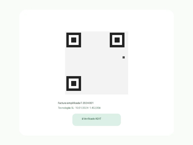 QR generado por FacturaES para verificación de factura