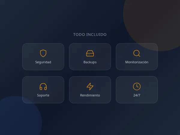Servicios incluidos en el plan de mantenimiento web