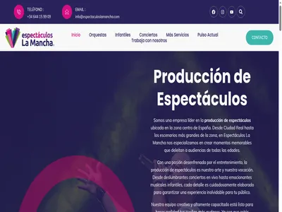 Diseño web para la productora de eventos Espectáculos La Mancha