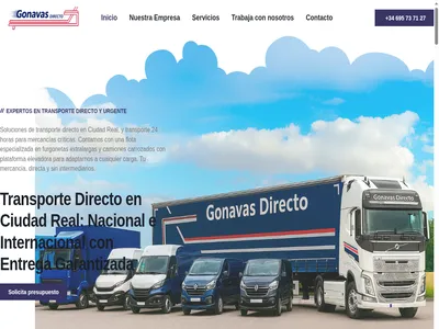 Web profesional para Gonavas Directo, transporte urgente en Ciudad Real